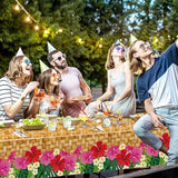 4 Pcs Hawaiian Luau Party Table Cover 54'' x 108'' Plastic Hawaiian
