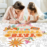 Giant Coloring Poster for Kids Groovy Themed Activity Large Big Boho