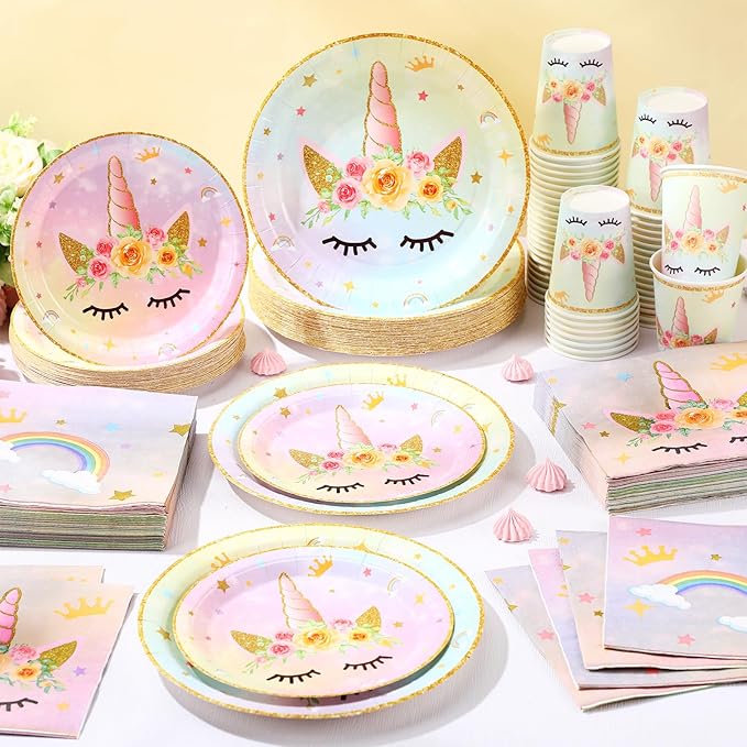 250 Pcs Unicorn Fairy Party Decoration for Girl Happy Birthday