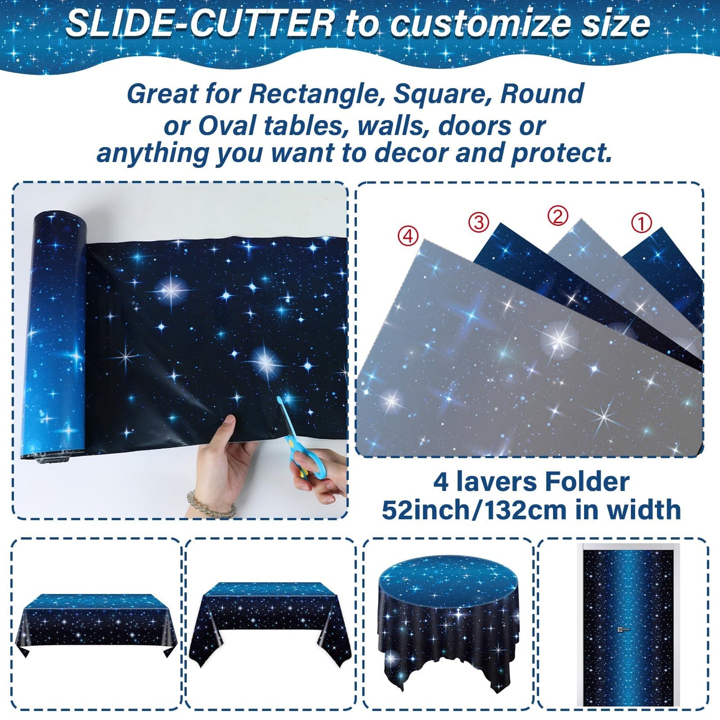Space Galaxy Party Decoration Tablecloth Roll 1200 x 52