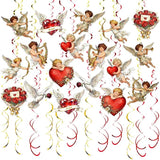 Valentine's Cupid Party Streamers 48 PCS Romantic Hanging Swirl