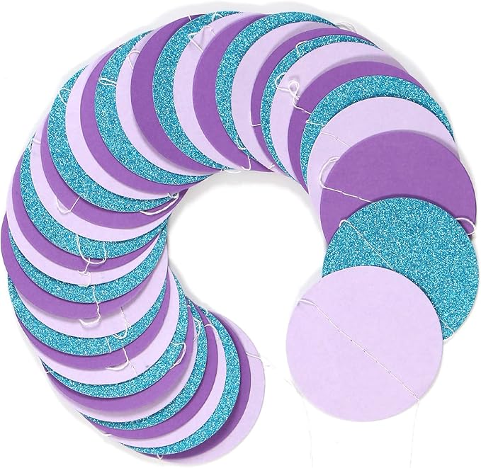 Purple-Blue Mermaid Party-Decorations Paper Garland Streamers - 52Ft