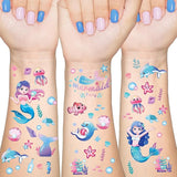 110Pcs Mermaid Party Favors Including Stampers Notebooks Mermaid