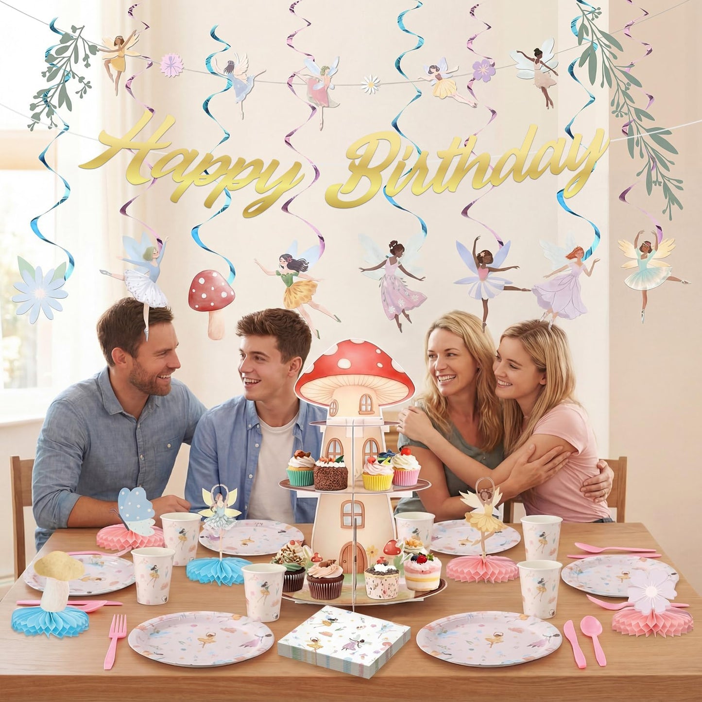 258 Pcs Fairy Birthday Party Decorations Include Disposable Fairy