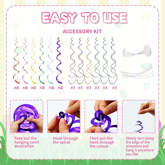 30Pcs Easter Hanging Decorations Bunny Hanging Easter Decorations