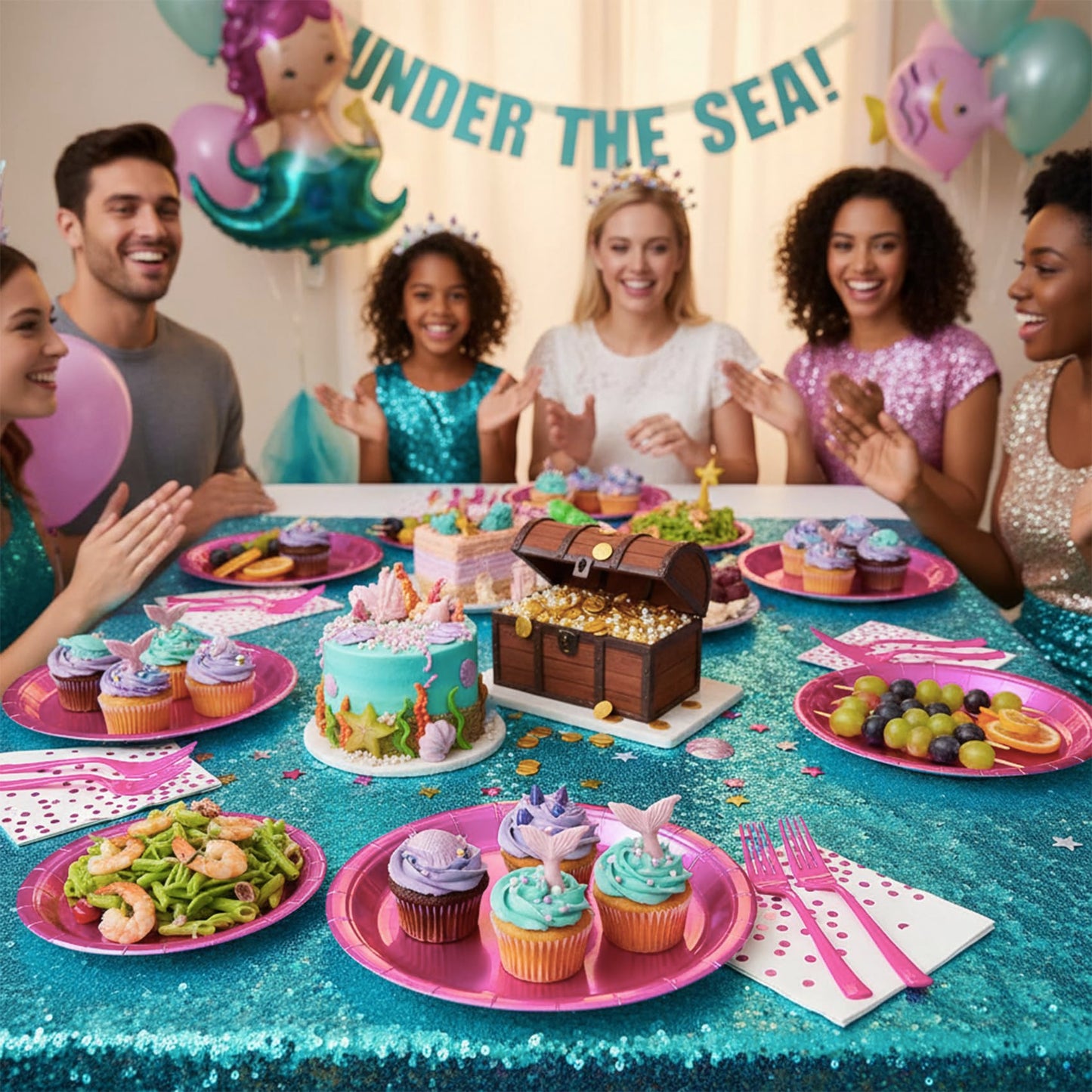 Iridescent Pink Paper Plates and Napkins, 200pcs Holographic Party
