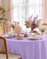 Pureegg Plastic Table Cloth Disposable 10 Pack, 84'' Round Table