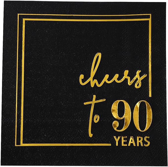 Cheers to Years Cocktail Napkins - 50 PK - 3-Ply Birthday Napkins 5x5