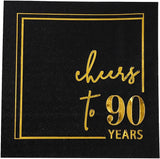 Cheers to Years Cocktail Napkins - 50 PK - 3-Ply Birthday Napkins 5x5