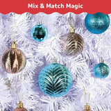 Prextex 36 Piece Christmas Ornaments Set - Acid Blue Christmas Tree