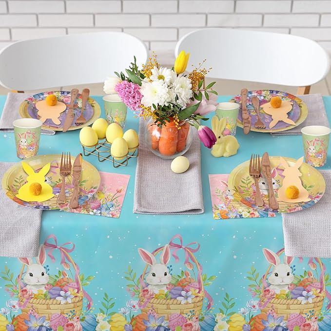 Happy Easter Supplies Kit for 25 Guests Easter Bunny Decorations
