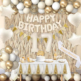 17th Birthday Decorations for Girls, White and Gold 17 Boho Birthday
