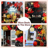 LOOLEY 137Pcs Red Black Gold Balloons Garland Arch Kit with Stars - 5