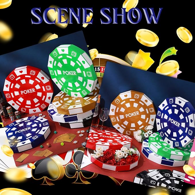 Giant Casino Decorations 15.7 Inch Large Paper Poker Chips Favor #3
