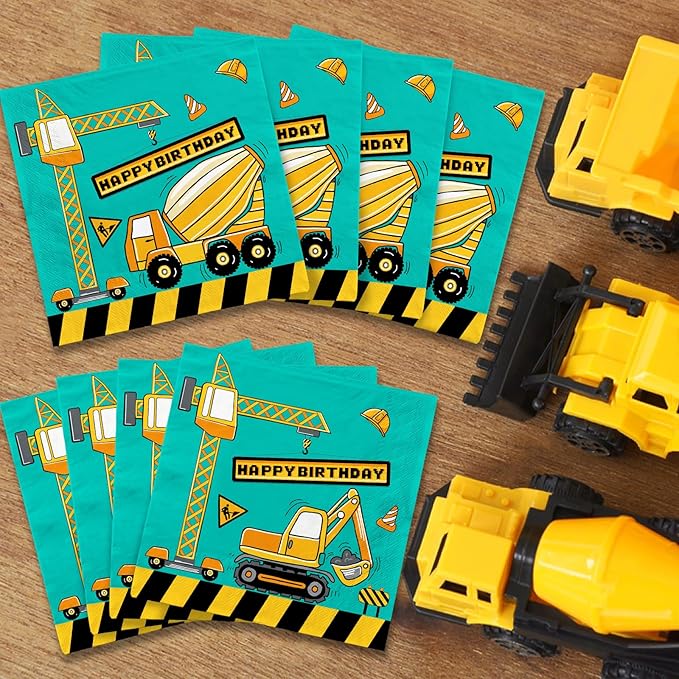 Construction Birthday Party Supplies Kit Disposable Paper Plates