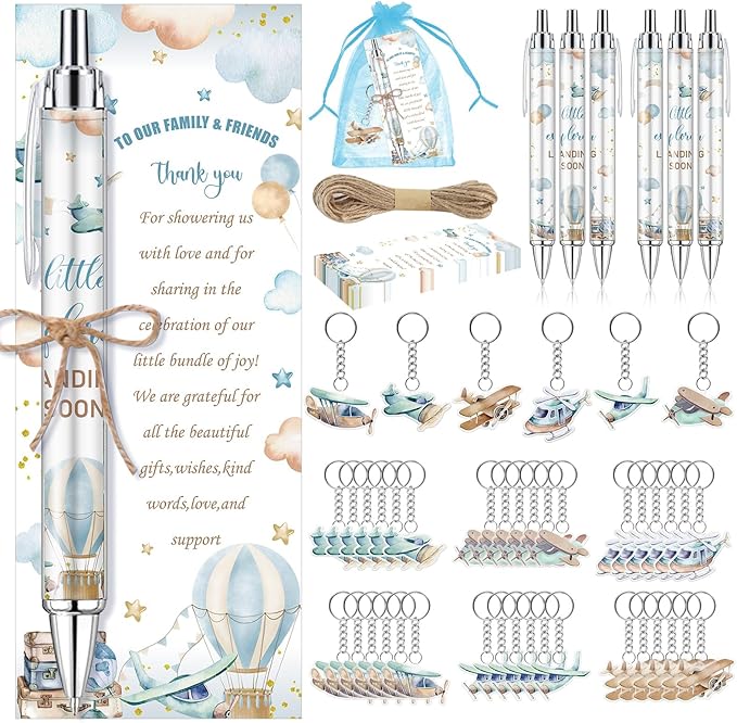 145 Pieces Airplane Baby Shower Favors for Guest Little Explorer