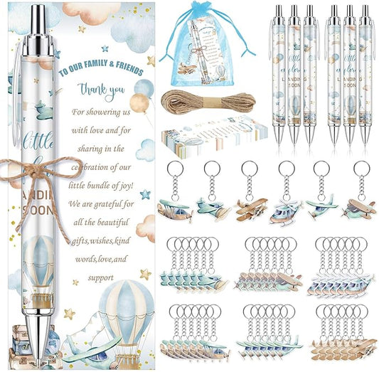 145 Pieces Airplane Baby Shower Favors for Guest Little Explorer