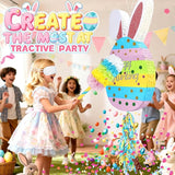25 Easter Decorations Pinata Bunny Egg Piñata with Blindfold Bat and