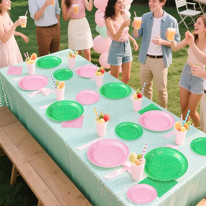 96 PCS Pink and Green Witch Party Supplies Witch Birthday Party