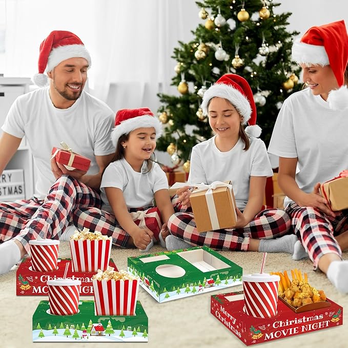 50Pcs Christmas Party Supplies Movie Night Paper Snacks