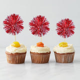 Gyufise 30Pcs Foil Firework Cupcake Toppers Sparkle Tinsel Cake #16