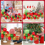 4 Sets Christmas Party Balloons Stand Kit with Gingerbread Man Candy