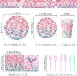 168Pcs Mermaid Birthday Decorations Mermaid Party Supplies Includes