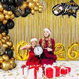Gold Tinsel Curtain Backdrop – Melsan 2 Pack 3.2 ft x 8 ft Metallic
