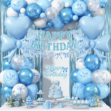 Blue Bow Birthday Party Decorations, Coquette Baby Blue White Bows