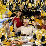 Black and Gold Birthday Decorations for Men Women Black Gold Party