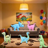 5 Pack Self Standing 3D Dinosaur Balloons Pastel Foil Balloons