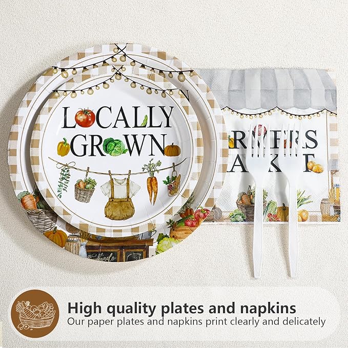 96Pcs Locally Grown Baby Shower Decorations Farmers Market Party