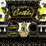 Black Gold Birthday Party Decorations Black and Gold Party Supplies
