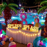 12 Pcs Summer Splish Splash Party Decorations Light Sign Summer Pool