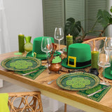 48 pcs St Patrick's Day Tableware Sets 9 Inch Shamrock Clover