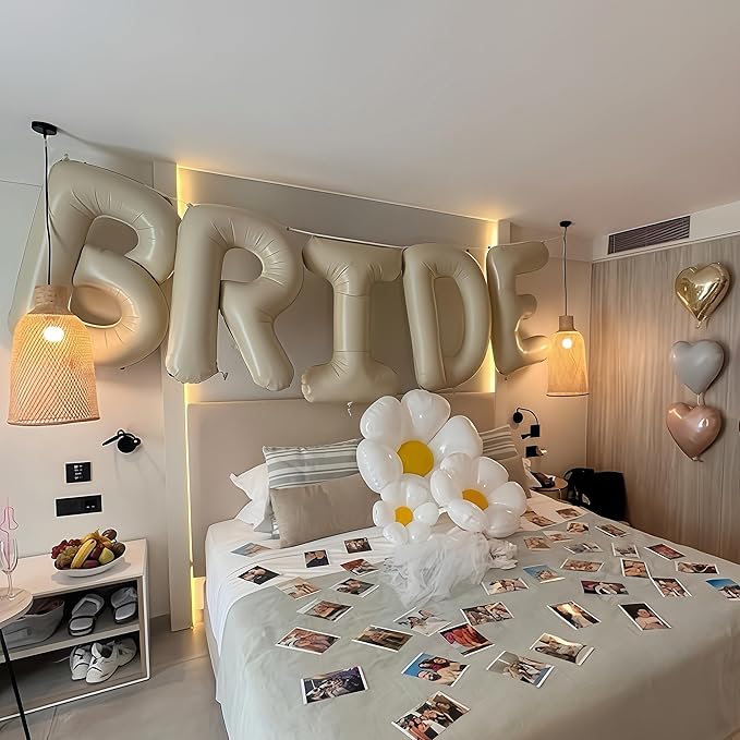 40 Inch Beige BRIDE Balloons Bachelorette for Bridal Shower, Cream