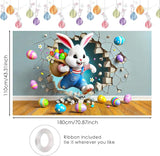 Easter Banner Polyester 43x70.86 Inches Large Easter Banner