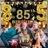85th Birthday Decorations Men Women with 85th Birthday Banner Black