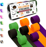 Captain Décor 8 Halloween Streamers, 656ft Pack of 8 Crepe Paper