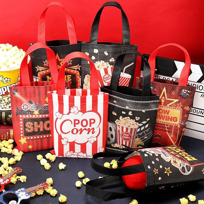 32 Pcs Movie Night Party Favor Bags Movie Theater Non Woven Treat