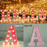 Pooqla LED Marquee Letter Lights, Light Up Pink Letters Glitter #9