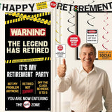 Retirement Decorations Men Women Caution Logos Happy Retirement