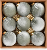 Velvet Ornaments for Christmas Tree Decorations - Sage Green Xmas