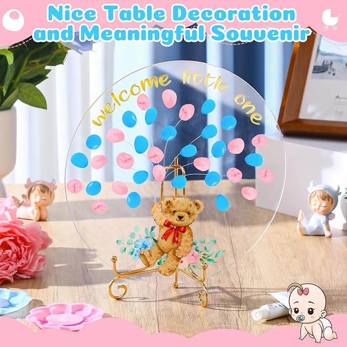 Gender Reveal Fingerprint Tree Boy or Girl Party Ideas