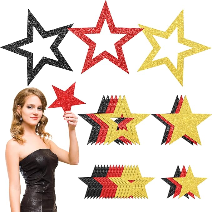 30 Pcs Large Movie Star Cardboard 3 Sizes 6" 9.8" 10.6" Movie Night