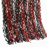 4 Pack Sparkle Red and Black Fringe Curtain - 3.3x6.6 Feet Tinsel