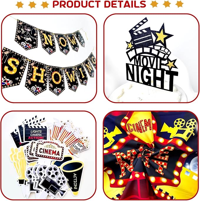Movie Night Party Decorations Movie Theater Hollywood Themed