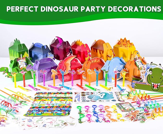 320PCS Dinosaur Birthday Party Decorations Favors Supplies Dino