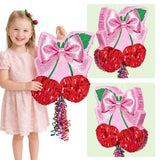 WERNNSAI Cherry Piñata - Pink Bow Party Decorations Cherry Bow piñata