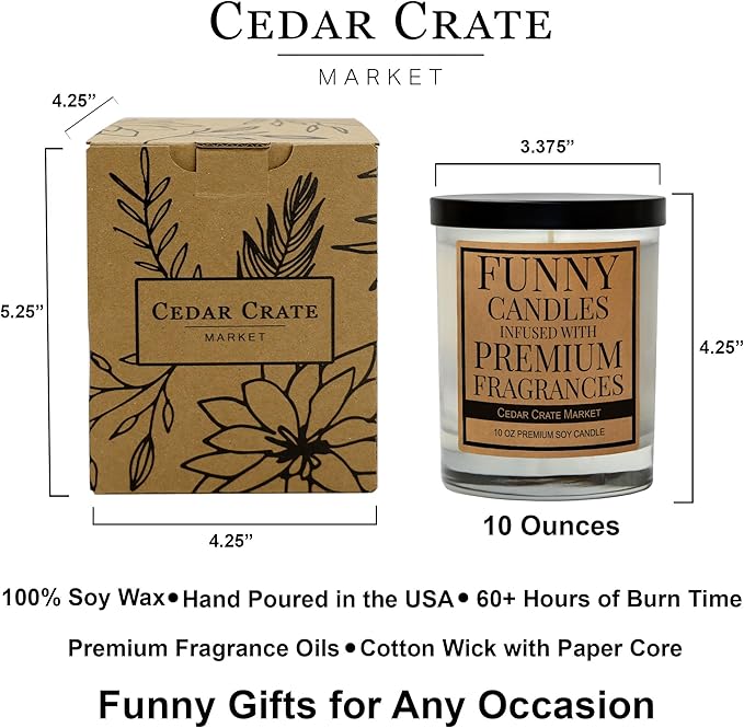 Retirement Gift for Woman & Men Vanilla Sandalwood Candle USA Made